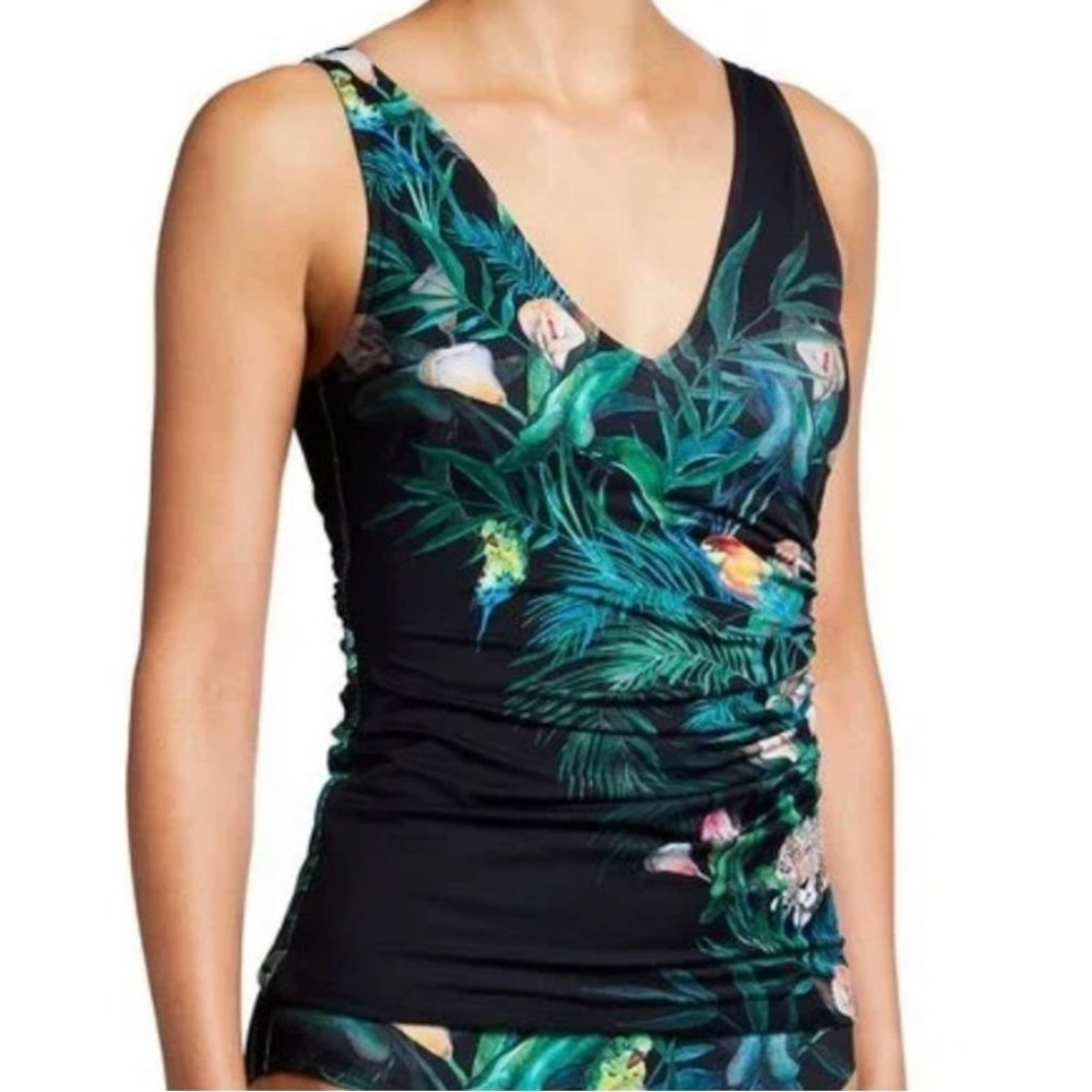 Johnny Was Calla Lily Wrap Tankini Swim Top